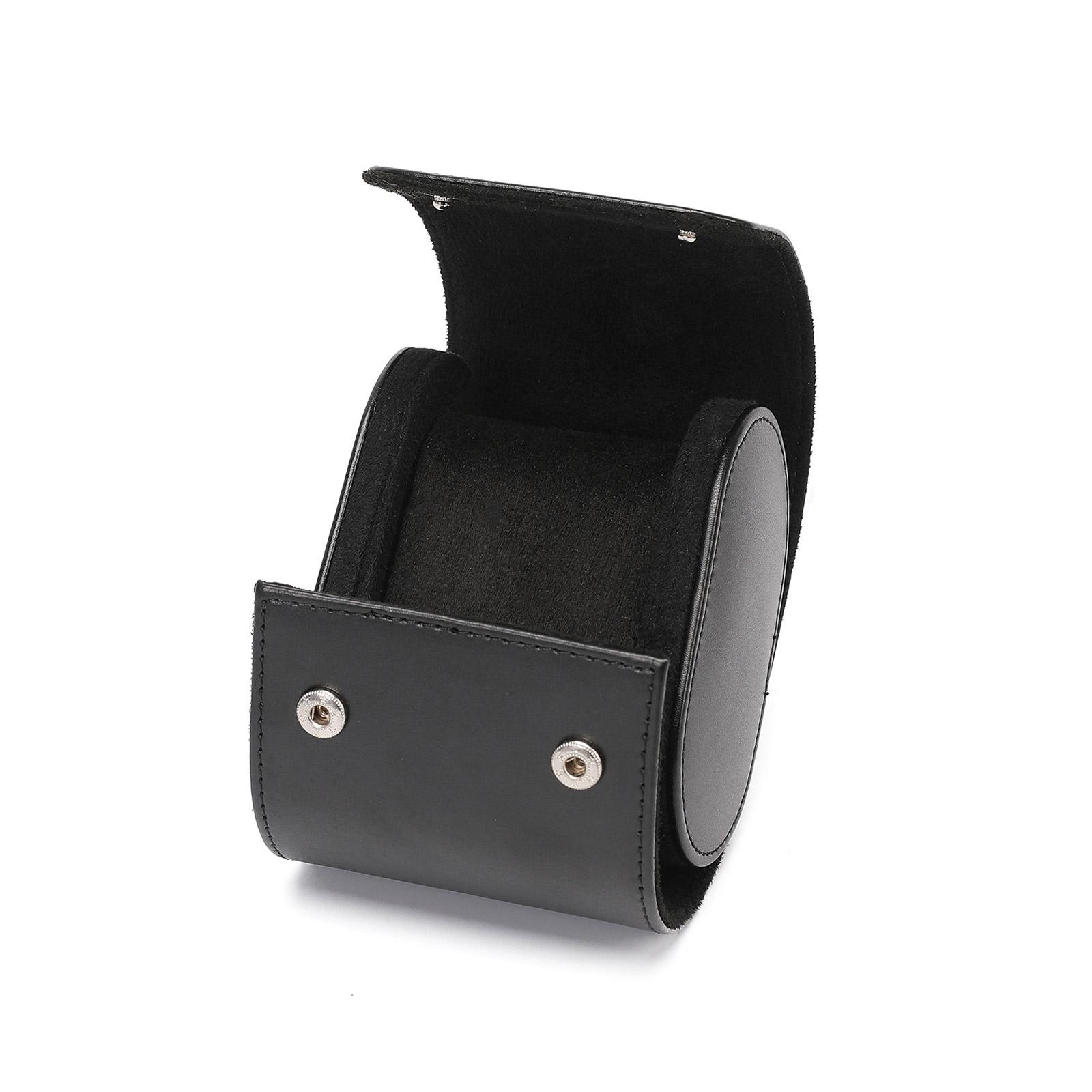 

Дорожная шкатулка для часов Роскошная кожаная водонепроницаемая сумка для хранения часов Пылезащитная механическая сумка-органайзер на кнопках 1 чёрный