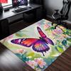 Watercolor Butterfly Flower Area Rug,Non-Slip Floral Print Carpet for Living Room Bedroom, Aesthetic Nature Floor Mat Home Decor