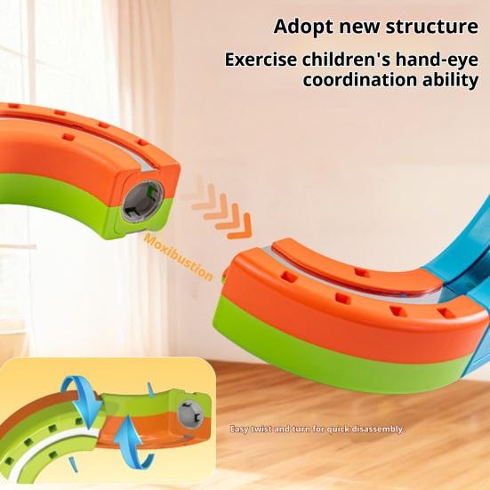 Yousheng 8/18/26/32/38Pcs/Set Magnetic Train Track Set DIY Race Car Cube Rail Building Kit Toddlers Boys Girls Gravity-Defying Electric Train STEM Toy