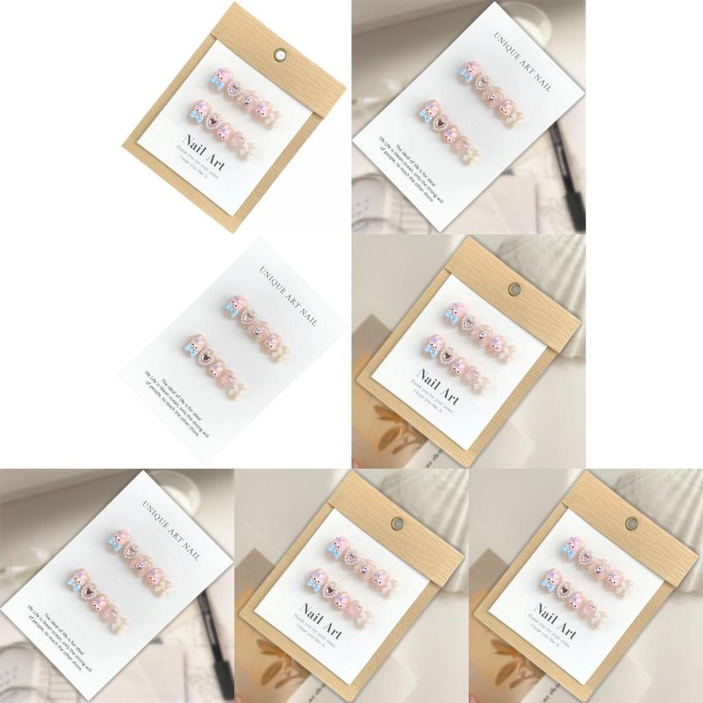 Handmade Cute Cartoon Nail Stickers For Women Removable And Reusable Fake Nails