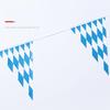 10m/20pcs Triangle Flags Themed Bunting Oktoberfest Decoration Pennant Flags Blue and White Diamonds Beer Festival Flags Outdoor
