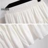 2025 Women's White A-line High Waist Pleated Summer Skirt