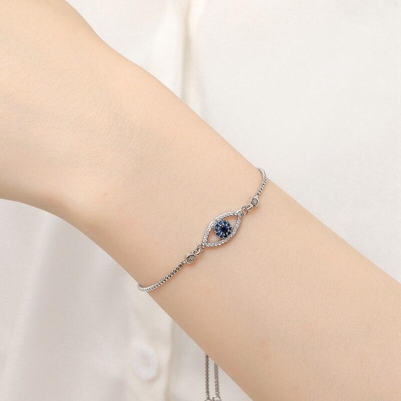 Stylish For Women Fashionable Blue Cubic Zircon Eye Open Adjustable Bracelets Charm Box Chain Bracelets Gathering Party Event JewelryFashion Charm