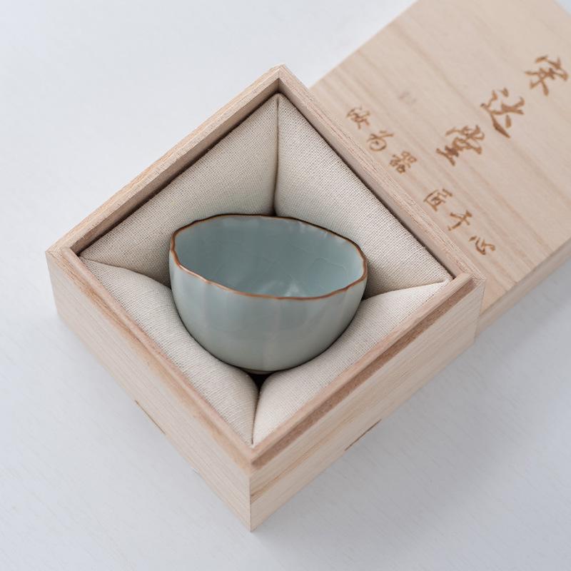 Tianqing Ru Kiln Cup Master Cup Handmade High-end Teacup Master Famous High-end Cup Kung Fu Tea Set