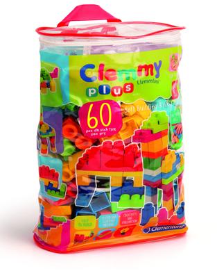 Clemmy (Clemmy) Clemmy Plus Miękkie klocki dla dzieci w wieku od 1,5 roku. Paczka 60 sztuk, która nie zrani, jeśli dziecko na nią nadepnie lub ją złamie.