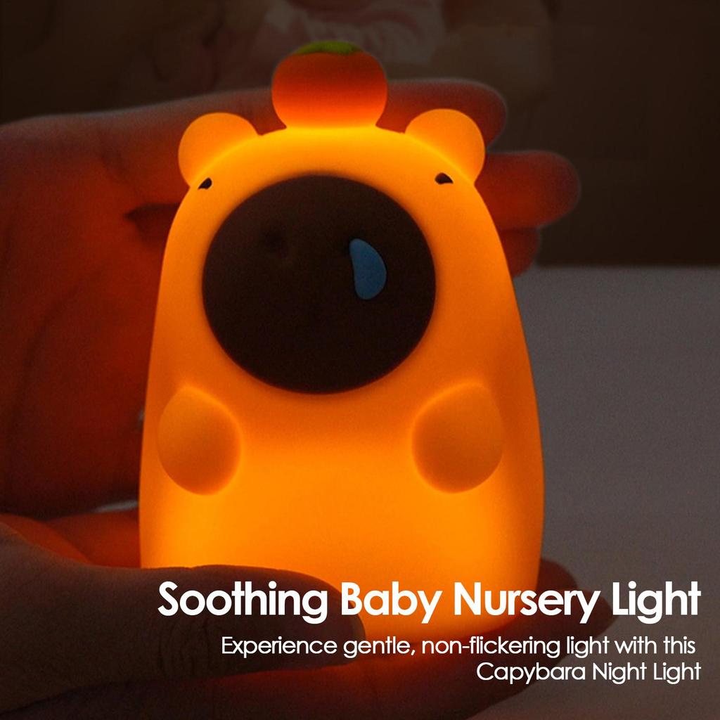 Capybara Lamp Squish Silicone 3-level Touch Sensor Novelty LED Animal Nursery Light For Home Office Bedroom Living Room Study