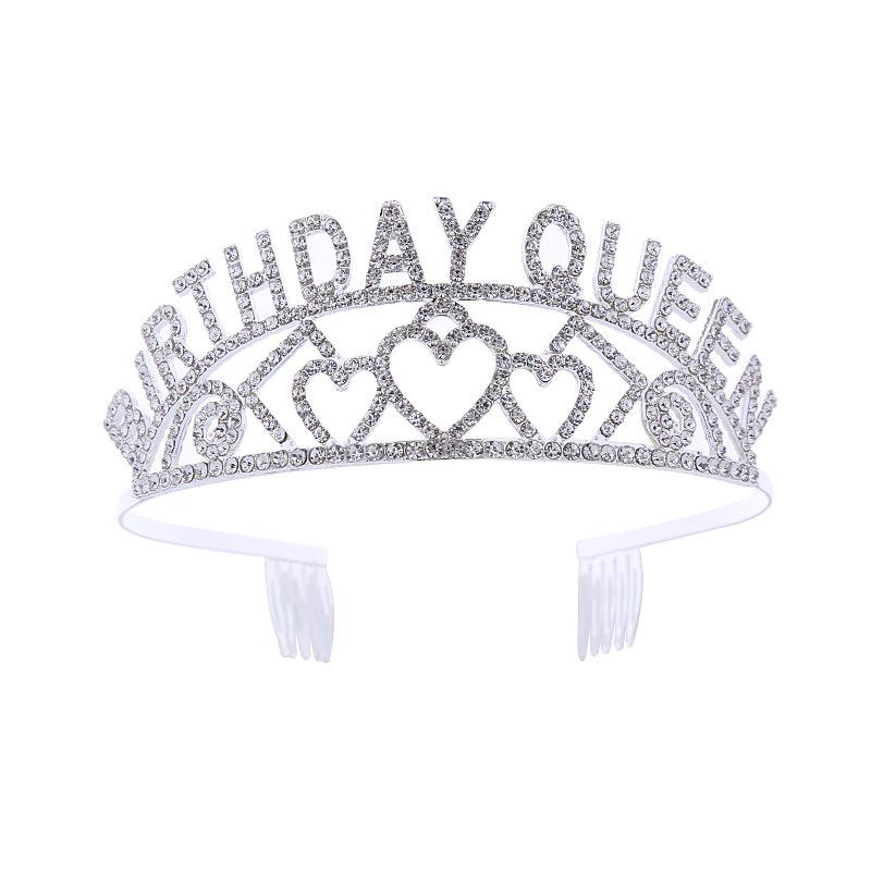 European and American Bridal Crown Tiara Alloy Crystal Wedding Hair Accessories Crown Birthday Party Headband Jewelry