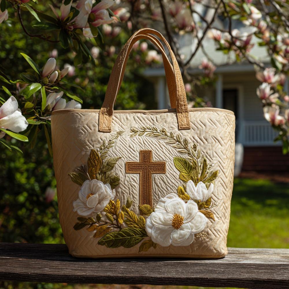 Neue gesteppte Tragetasche mit Katzenmuster Floraler Aufdruck Große Kapazität Schulter-Tragetasche Langlebige 3D-Schultertasche