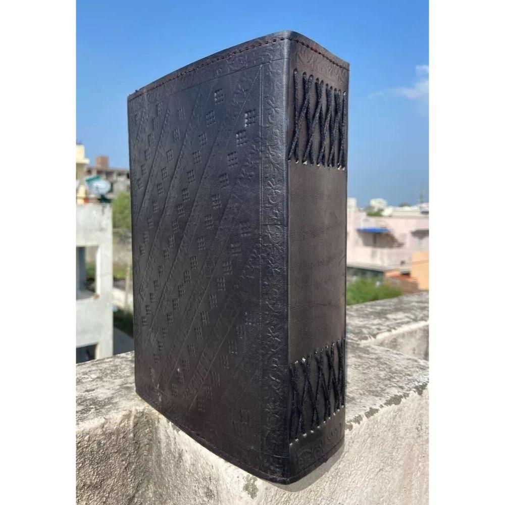 Extra Large 620 Page Embossed Seven Stone Leather Journal Unlined Notebook