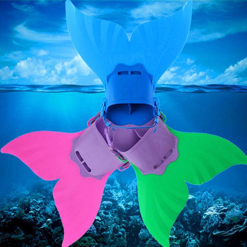 

Professional Silicone Non-Slip Mermaid Swim Fins for Adults & Children - Ideal for Diving & Breaststroke Training For children under 12 зелений
