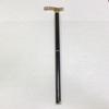 Art Deco Art Nouveau Brass Handle Black Lacquer Wooden Walking Stick Cane