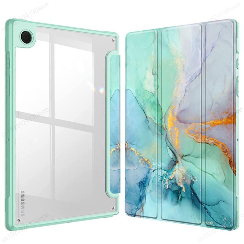 Acylic Transparent Back Tablet Cover for Samsung Galaxy Tab A9 8.7 Inch 2023 Shockproof Case S9 Plus 11" Pencil Holder Funda