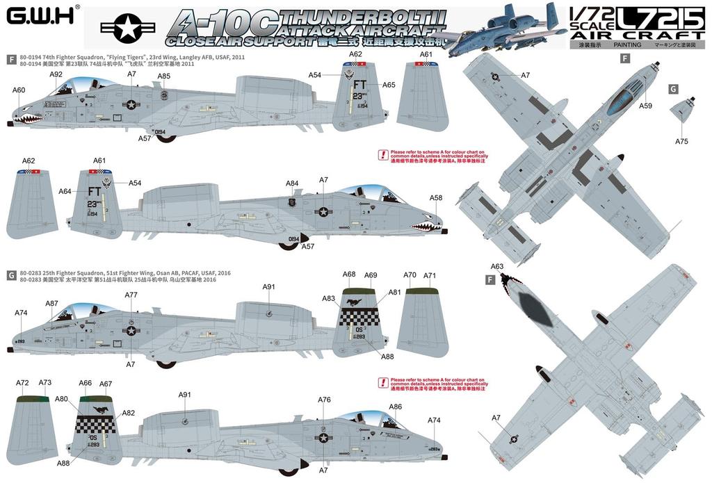 Great Wall Hobby American Attack Aircraft Plastic Model L7215 1/72 A-10C (Airplane)