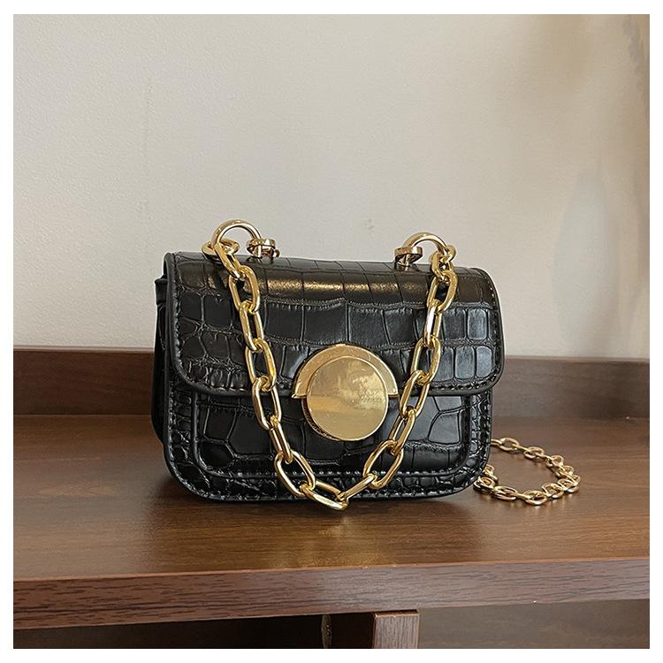 New Crocodile Pattern Texture Girls Shoulder Bag Bag Love Lock Accessories Small Bag Girls Go Out Small Bag