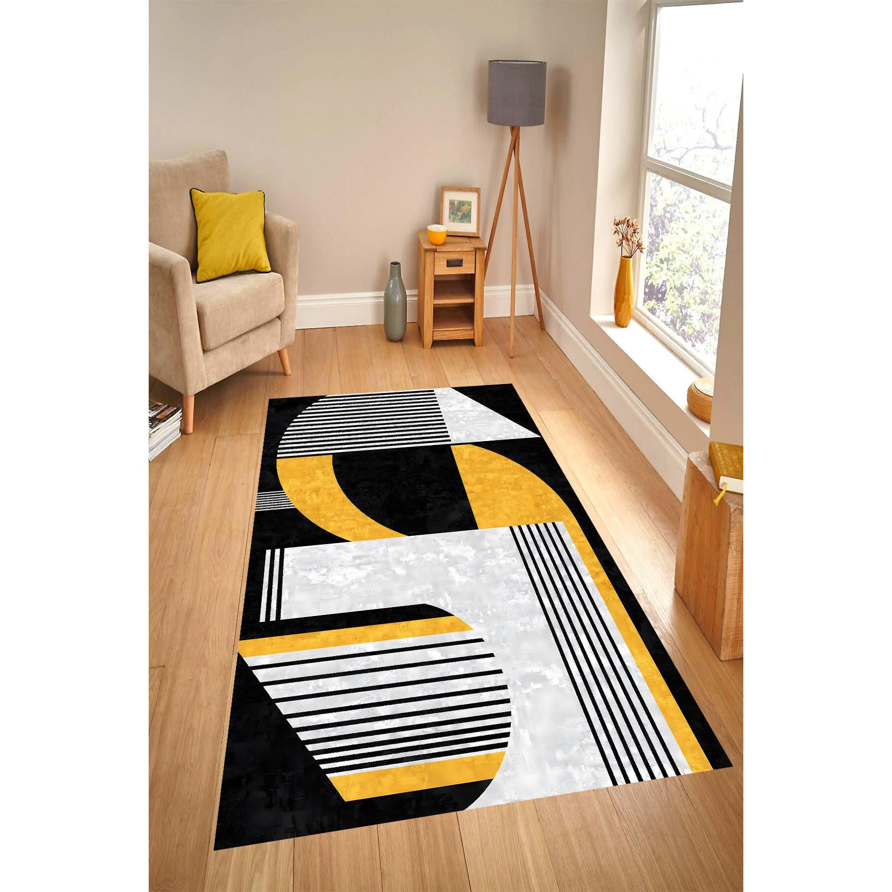 

FLQUE Цифровая печать Моющаяся нескользящая основа Декоративный коврик для гостиной и кухни