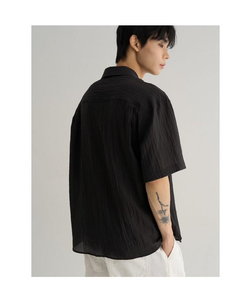 8SECONDS Midi Textured Short Sleeve Shirt Ash
