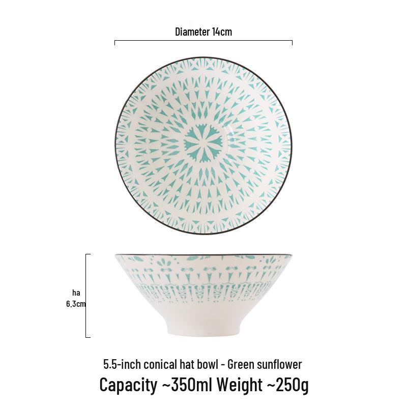 5.5-Inch Nordic Ceramic Bowl for Soup, Dessert, Ice Cream, and Rice