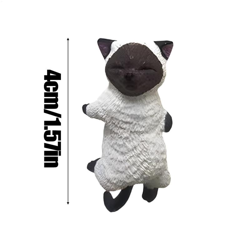 Random Style Cute Mini Cartoon Cat Ornaments Car Screen Figurine Edge Decoration Cat Micro Landscape Model Car Accessories Gifts