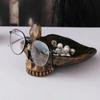 Skull-Shaped Glasses Holder with Wing Support Stable Rack Gothic for Dresser