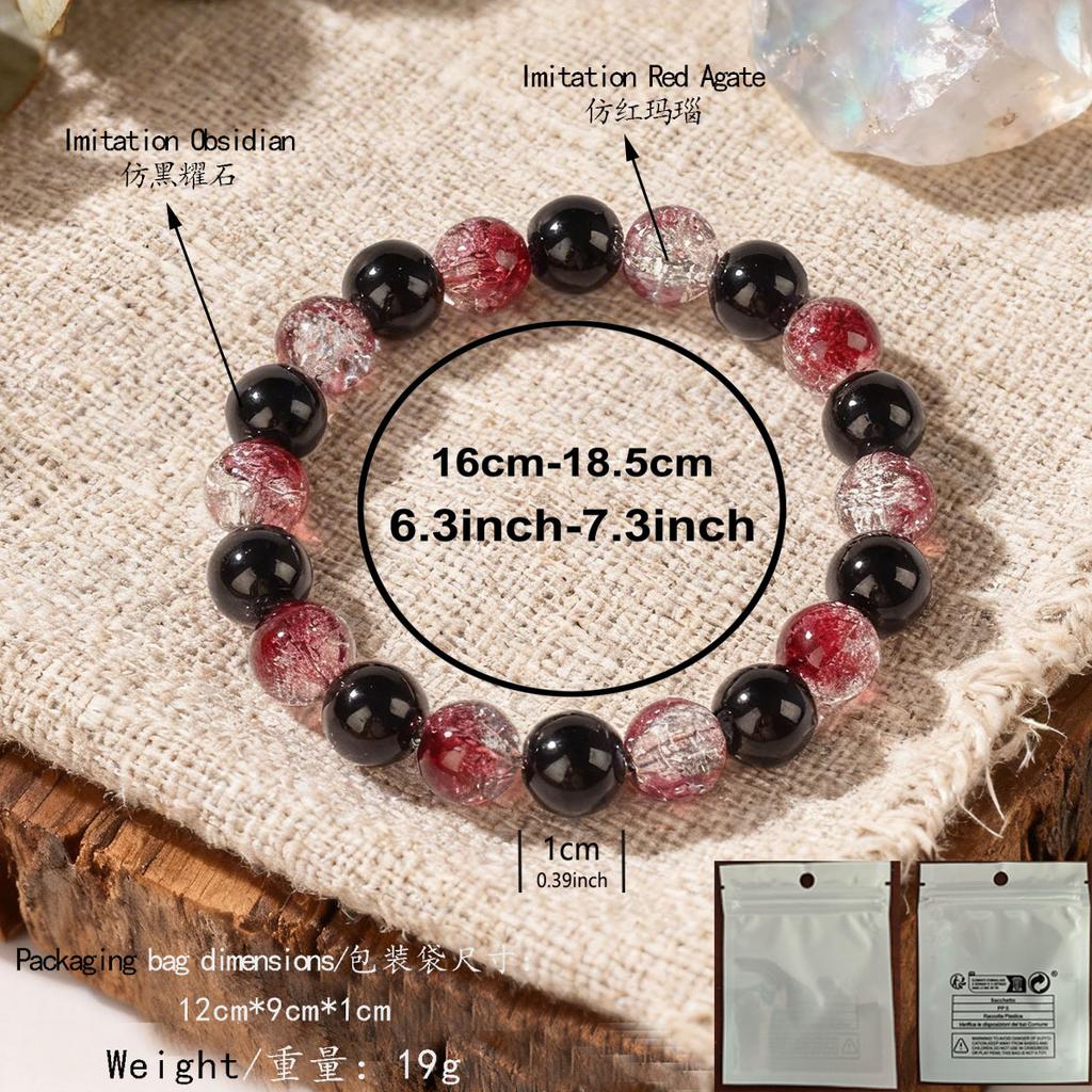 New original design jewelry bracelet bead bracelet crystal red imitation obsidian bracelet beads