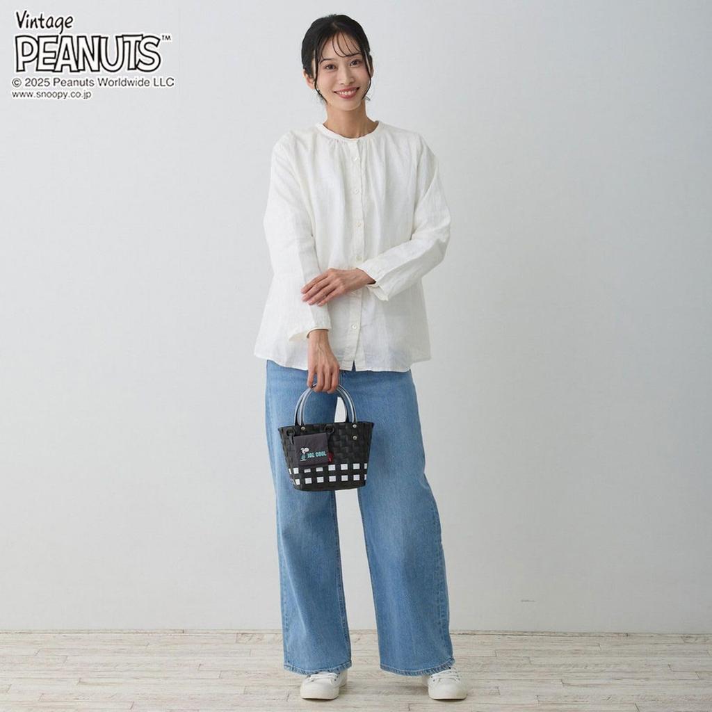 Snoopy Mini Basket Bag 8439 Charlie [Rootote] Women's IP.Baby Roo.Basket.Peanuts-0I (02 Brown)