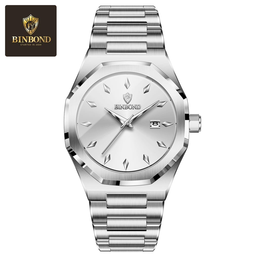 New Luxury Men's Quartz Watch Stainless Steel Strap Fashion Casual Waterproof Watch Top Business Calendar Men's Watch