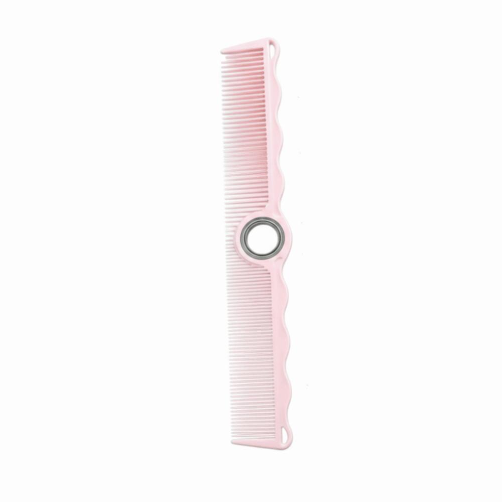 Professional Spining Cutting Comb with Bearing Anti-static Barber Comb Fidget Hair Comb for Salon Fine Tooth Pink