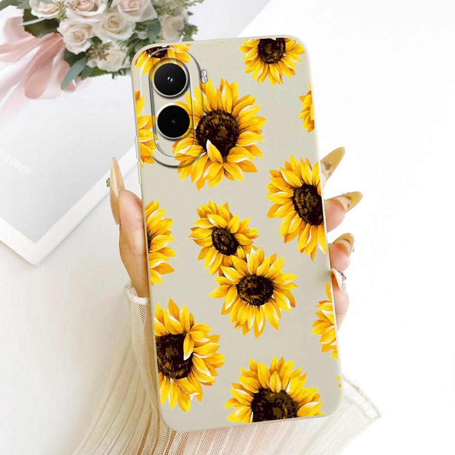 For Xiaomi Poco M7 Plus Case PocoM7 4G Pretty Girl Sunfower Painted Phone Case For Xiaomi Poco M7 Pro PocoM7 Plus 5G Soft Fundas
