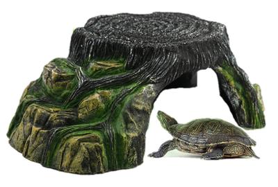 Heizi Schildkröten Schwimmende Insel Reptilien Unterschlupf Käfig Sonnenbad Versteck Aquarium Land Haltepunkt für Schildkröten, Landschildkröten und Leopardgeckos (Mittlere Größe)