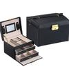 PU Leather Jewelry Holder Multi-layer Square Jewelry Box Fashion Jewelry Packing Bag  Outdoors