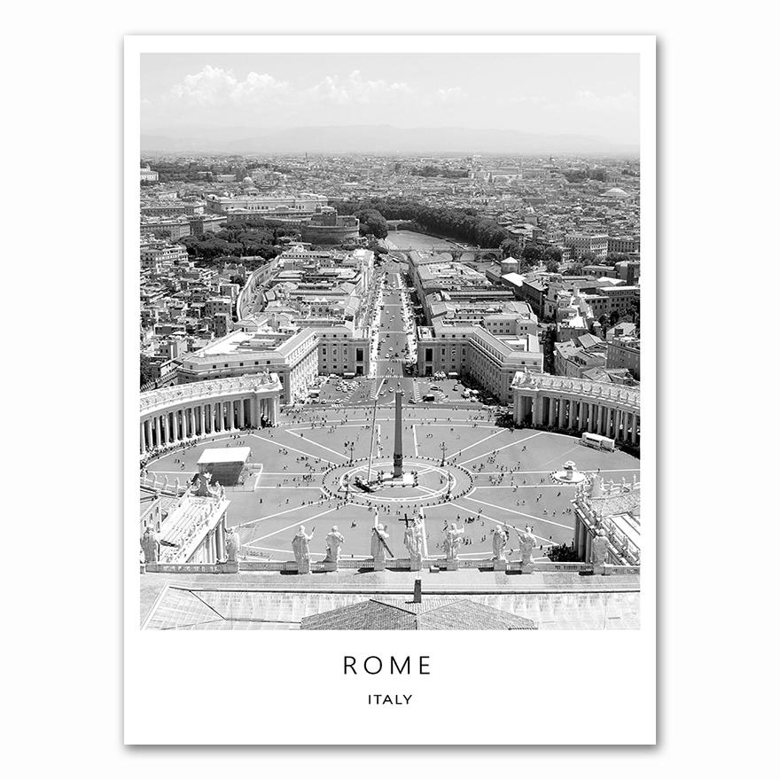 Black White Canvas Painting World City Landscape Paris London New York Poster Prints Nordic Style Wall Art Picture Home Decor