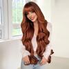New Women'S Bangs Dark Brown Big Wave Fashion Long Curly Hair Wig Full Hair Wigs