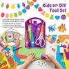 Kids DIY Craft Tool Set Large Hole Puncher And Scissors With Storage Box For School And Home Activities