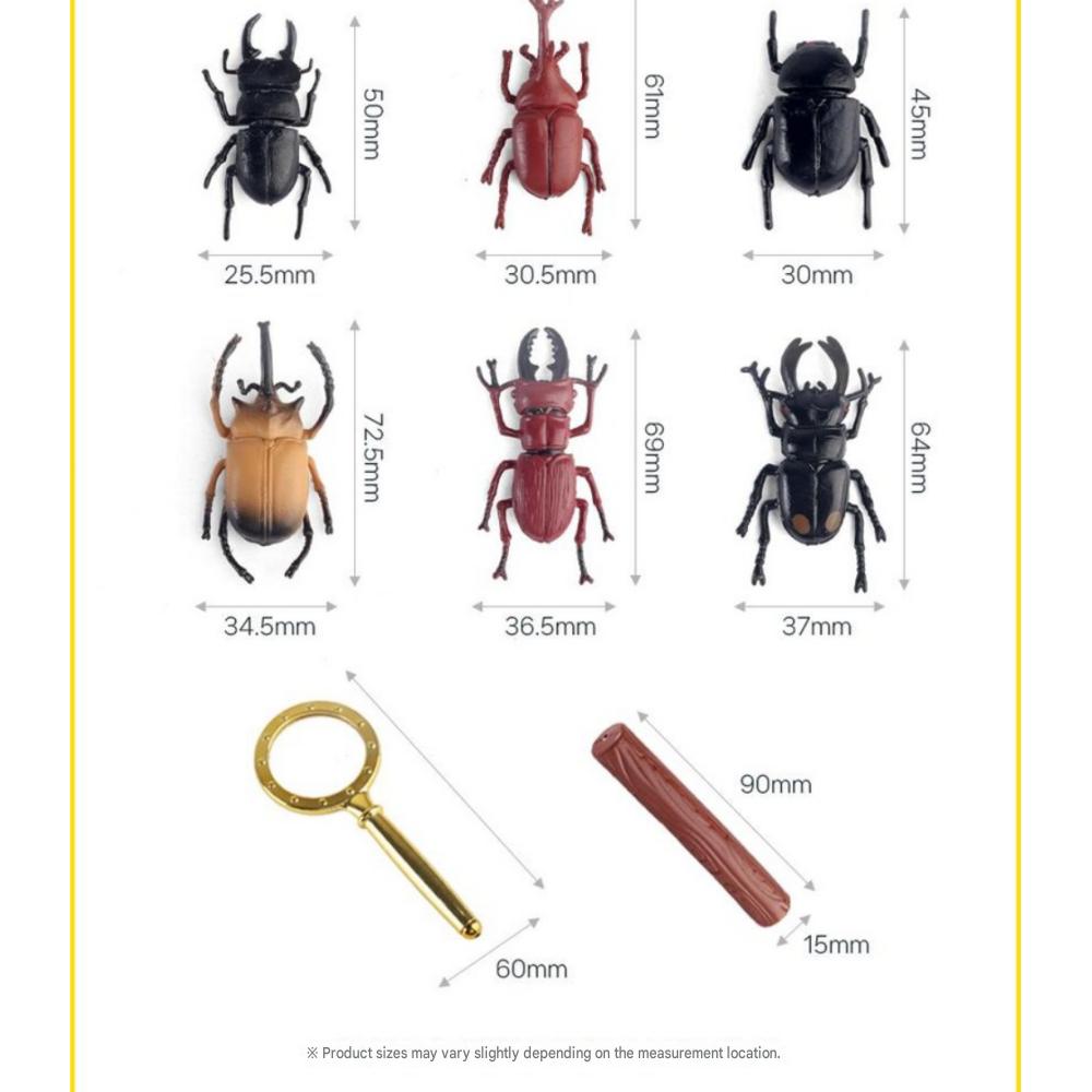 6 Rhinoceros Beetle + 6 Stag Beetle Set Insect Figure Model Toys