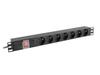 Lanberg Listwa Zasilająca Rack PDU 19" 1U 10A 7x PL 2m Czarna C14