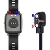 2Pcs 2-Pin Universal Black USB Data Charging Cable with Magnetic Charger Charging Mode for Smart Watch 2.84mm