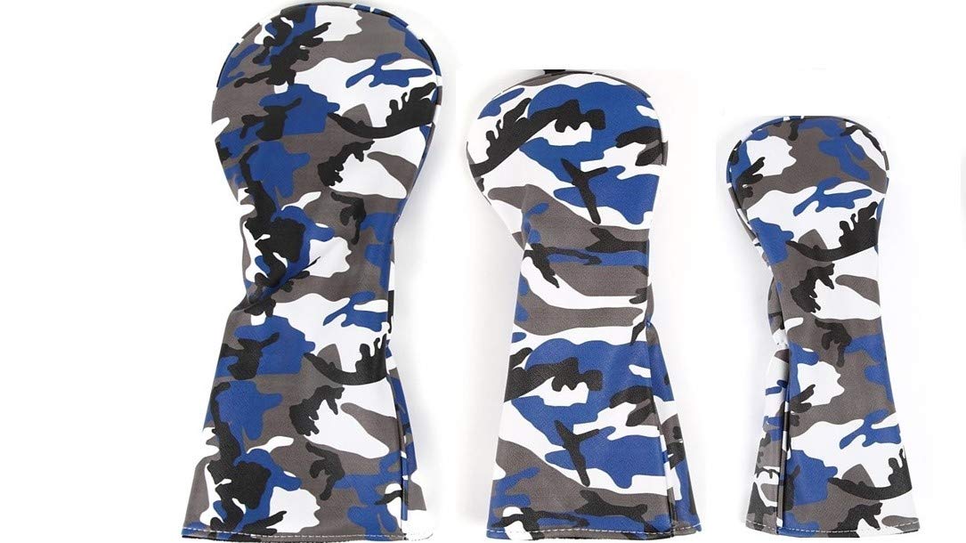 

Early Bird Golf Blue Camouflage Headcovers of Wood Covers Golf Club Covers (Set 3) (Blue) синій