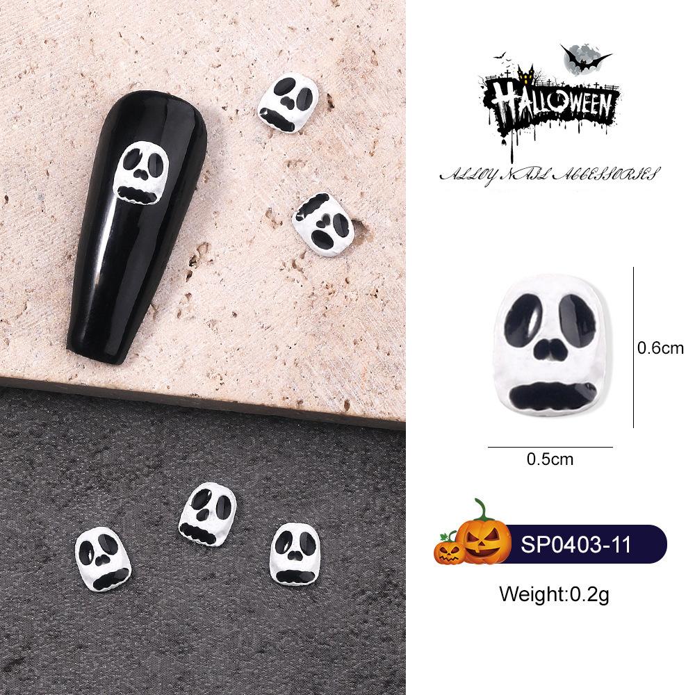 1PCS Pumpkin Skull Bat Nail Art Parts Retro Punk Style Alloy Finger Nail Charms Metal DIY Nail Art Decoration Accessories