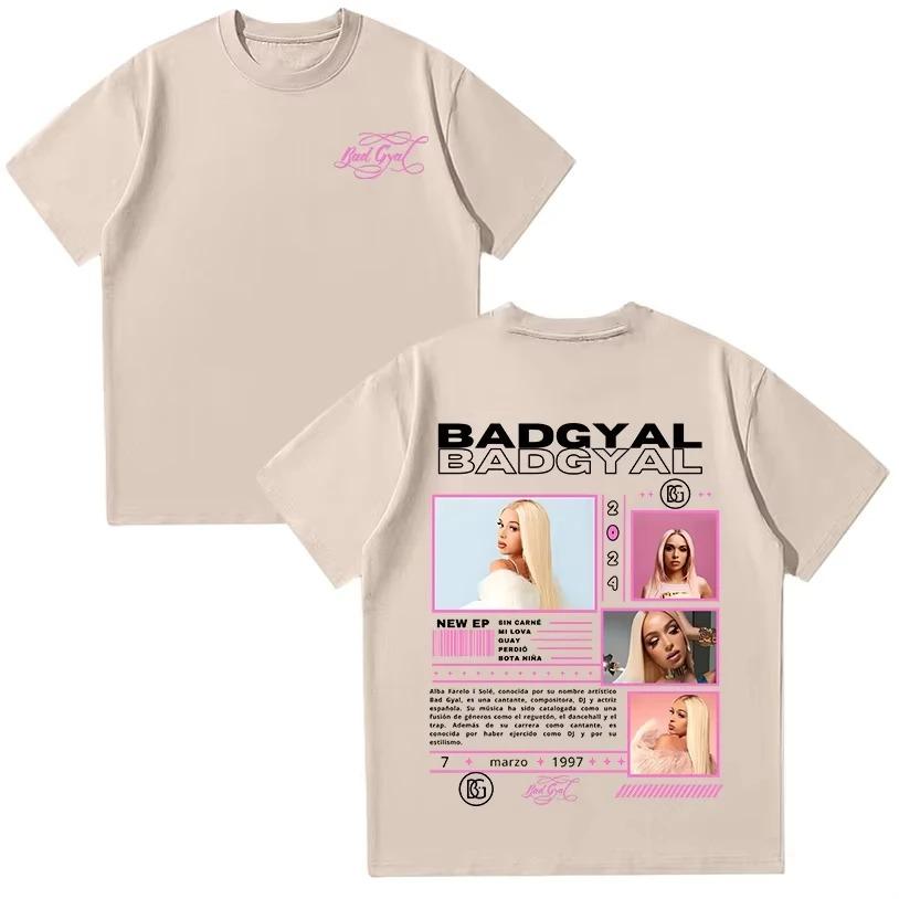 2026 Bad Gyal T Shirts Rapper Bad Gyal Women's Tee High Quality Cotton Women Clothing Pop Men T-shirts Casual Y2K Streetwea