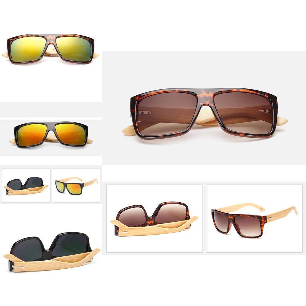 Vintage New Mens Retro Sunglasses Bamboo Wooden Wood Frame Shades Uv400 Glasses