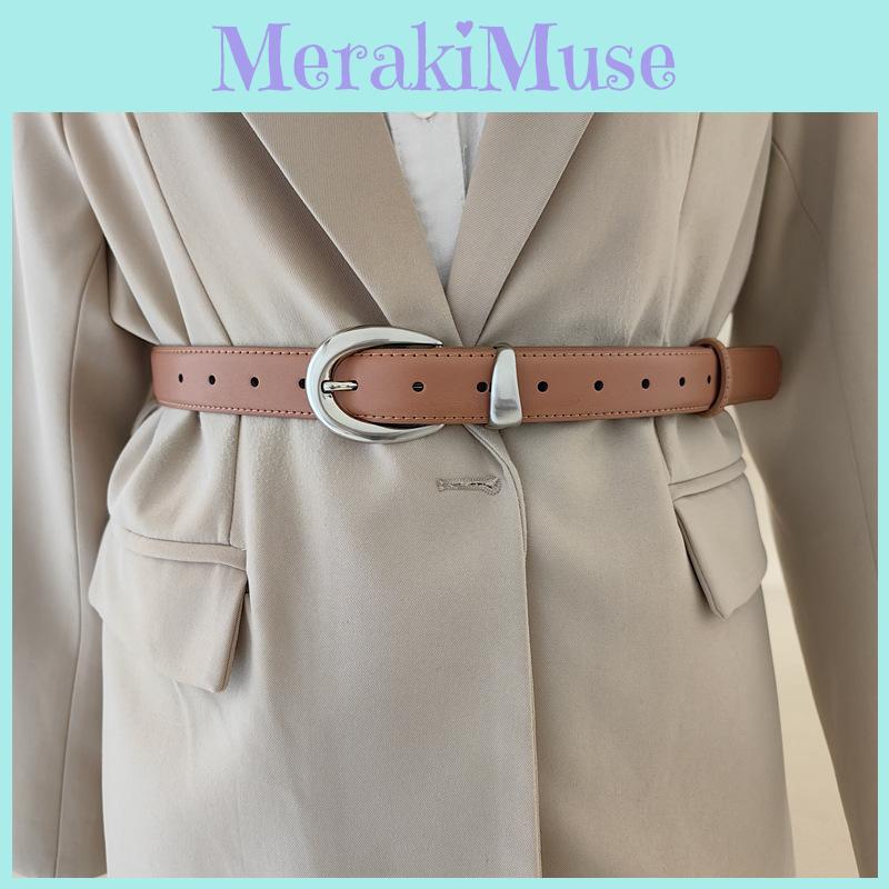 Womens Minimalist Style Waist Belt Metal Pin Buckle Dress Suit Shapewear Belt