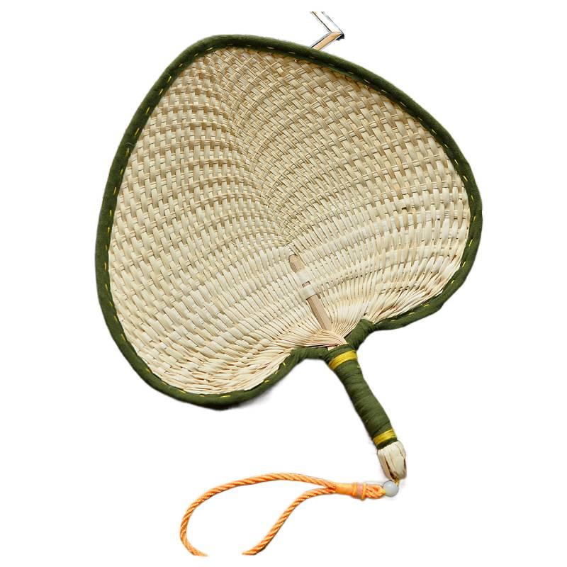 Hand-Woven 3DWF Large Brown Palm Leaf Fan: Portable Summer Cooling & Mosquito Repellent