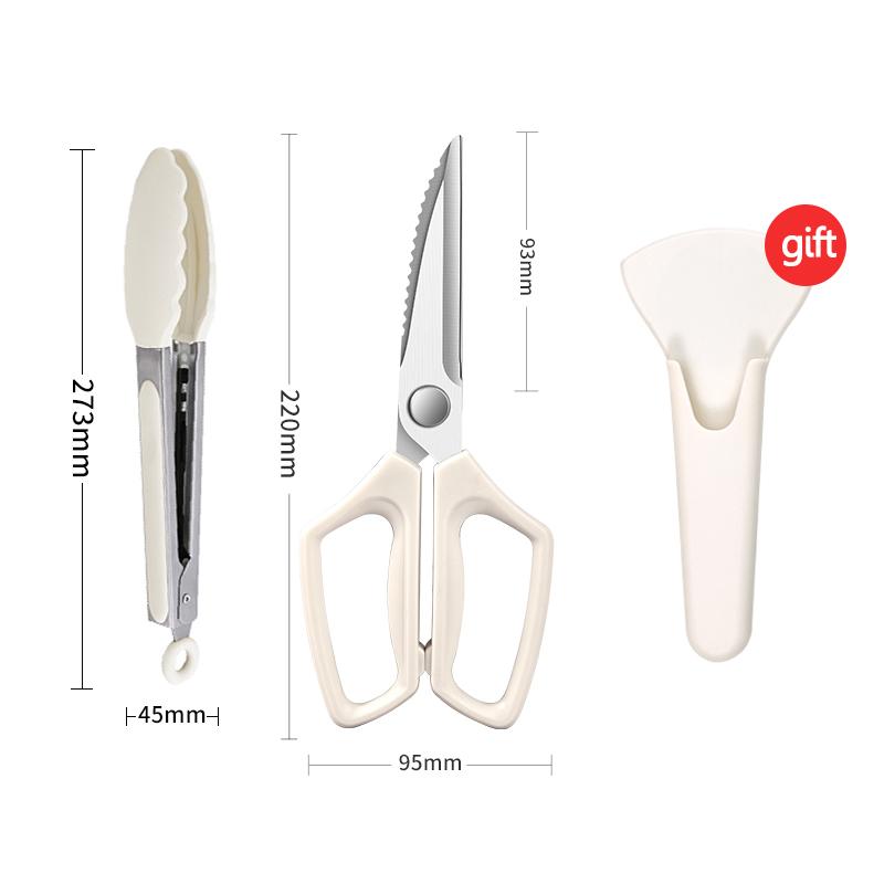 1/2 piece, Korean BBQ scissors Household kitchen scissors Stainless steel barbecue scissors for steak vegetable food scissors