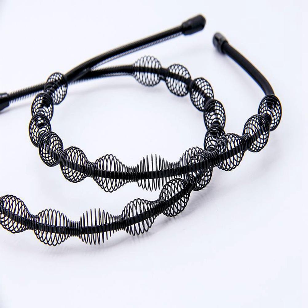 13 Pcs Unisex Black Metal Spiral Wave Headband Men Women Hair Band Accessories