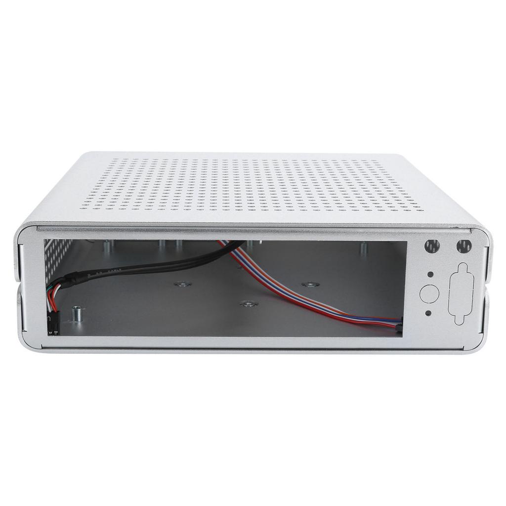 G60S HTPC Chassis Full Aluminum DCATX Power Supply MiniITX Case for Desktop Computer(Silver USB2.0)