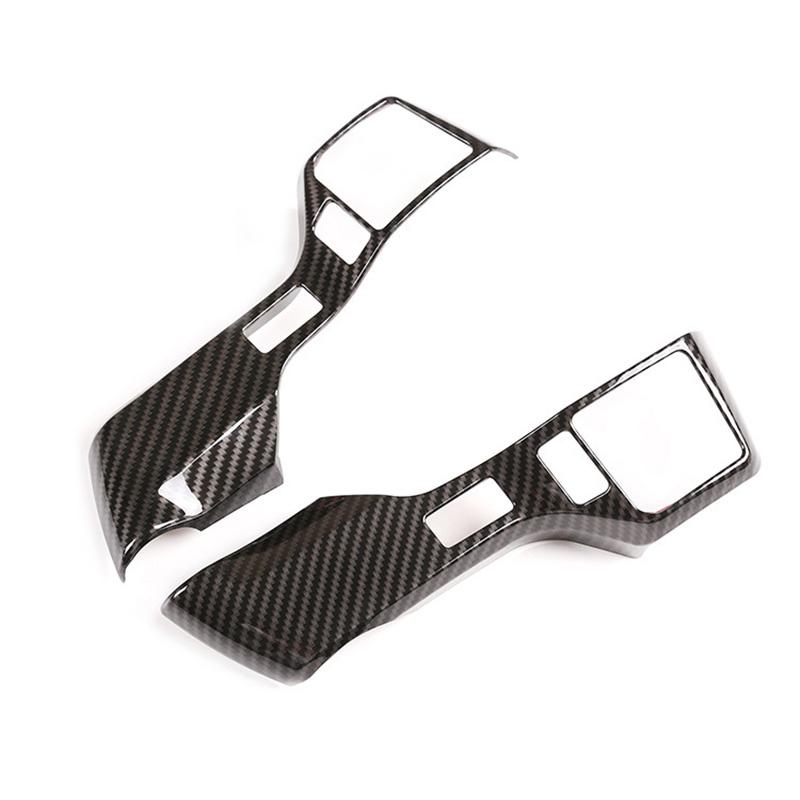 For Toyota Tundra 2014 2015 2016 2017 2018 2019 2020 2pcs Carbon Fiber Pattern ABS Car Steering Wheel Cover Trim Accessories