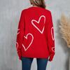 Women's Casual Fashion Round Neck Heart Sweater Knitted Bottoming Shirt