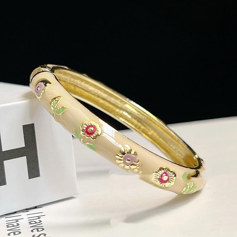Vintage Bracelet For Women Small Flower Ethnic Style Cloisonne Bangles Women'S Elegant Jewelry Gifts