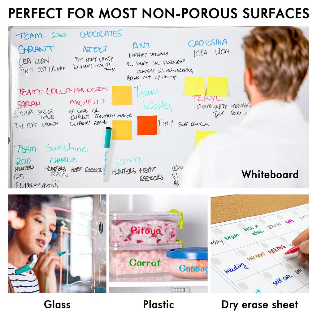 Shuttle Art Whiteboard Marker Set of Erasable Markers In 19 Colors with Fine Large Suitable for and LED Ideal for and 25 (6 Black), Magnetic, Eraser,