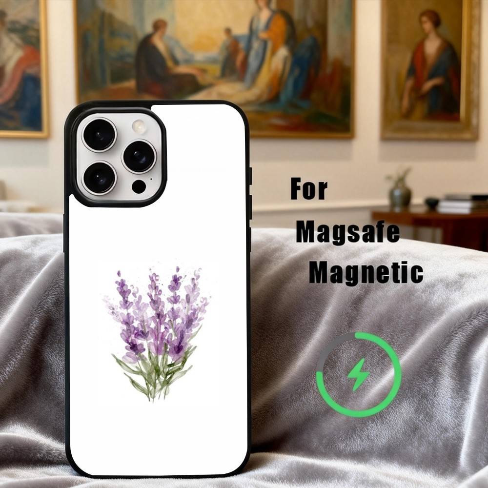 P-Purple-E L-lavender-R Phone Case For iPhone17,16,15,14,13,12,11 Plus,Pro Max Magnetic For Magsafe Wireless Charging